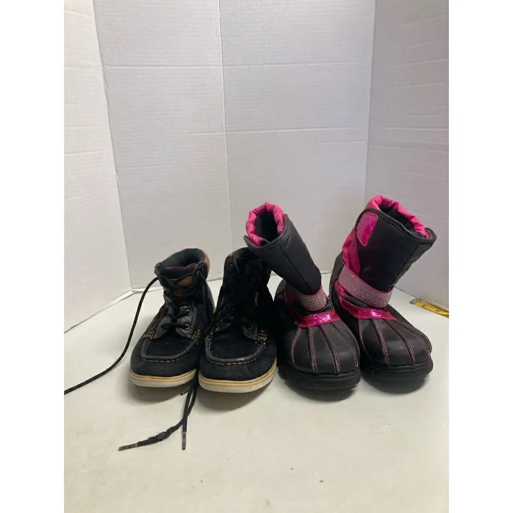 LEVI’S & THE CHILDREN’S‎ Place Kids Boots Size 3 Pink & Black & Blue Denim